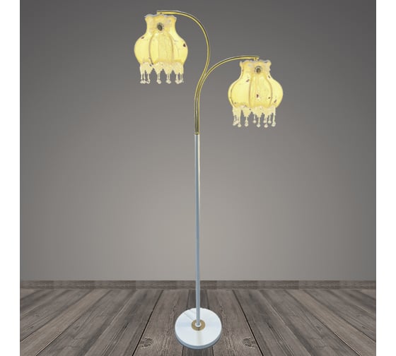 Изображение товара Торшер РОСТОК T2151 WT+GD белый+золото/белый абажур 2x40W E27 h1640, BTH23 988371876