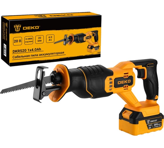 Изображение товара Сабельная пила аккумуляторная DEKO DKHS20 PRO, 20В, 1x4.0Ач 085-1126
