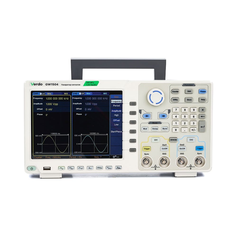 Изображение товара Генератор сигналов VERDO GW1504 200 МГц 1250 Мвыб/с для тестирования