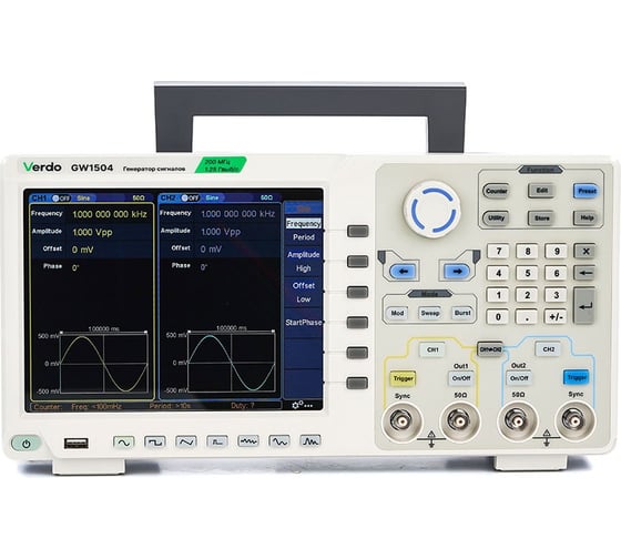 Изображение товара Генератор сигналов VERDO GW1504 200 МГц, 1250 Мвыб/с GW150400