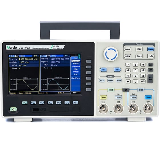 Изображение товара Генератор сигналов VERDO GW1403 60 МГц, 500 Мвыб/с GW140300