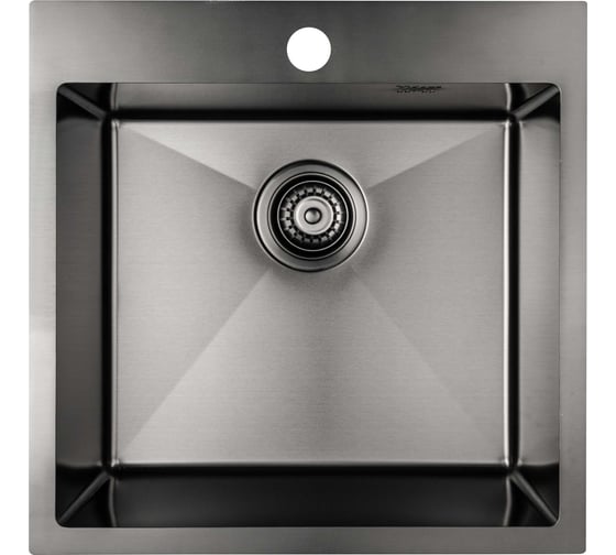 Изображение товара Мойка сварная с сифоном VIDAGE VS-5050, 50x50x22 см, цвет черный, нерж сталь 1602011