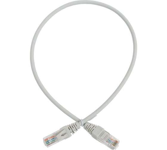 Изображение товара Патч-корд NTSS 2хRJ45/8P8C, T568B UTP, 5e категория, литой, 0.5 метра, LSZH, серый NTSS-PC-UTP-RJ45-5e-0.5-LSZH-GY