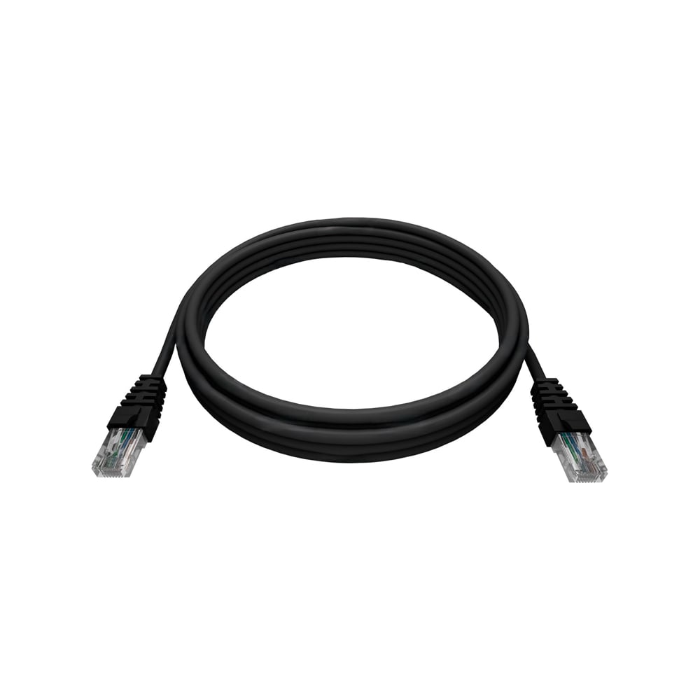 Патч-корд NTSS 2хRJ45/8P8C, T568B UTP, 5e категория, литой, 0.5 метра, LSZH, черный NTSS-PC-UTP-RJ45-5e-0.5-LSZH-BL