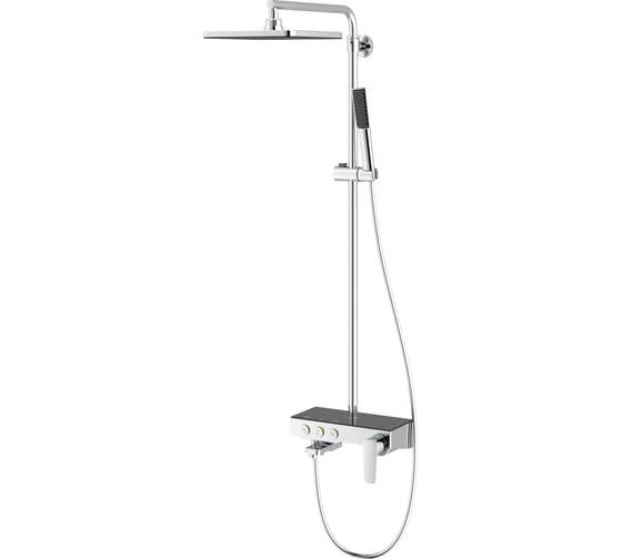 Изображение товара Душевая стойка TESKA Niagara с изливом, управление кнопками, черное стекло NG3501S