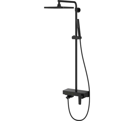 Изображение товара Душевая стойка TESKA Niagara с изливом, управление кнопками, черная NG3580