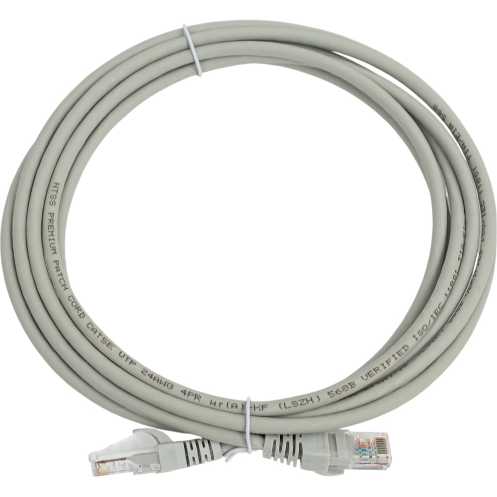Изображение товара Патч-корд NTSS PREMIUM 3м UTP CAT6 LSZH серый RJ-45 бухта