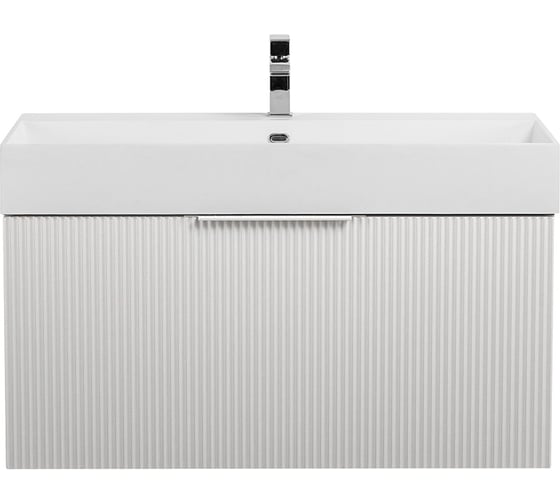 Изображение товара Тумба подвесная под раковину Cezares с выдвижным ящиком и внутренним ящиком PREMIUM Plisse Bianco opaco, 90x44x43 см 55441