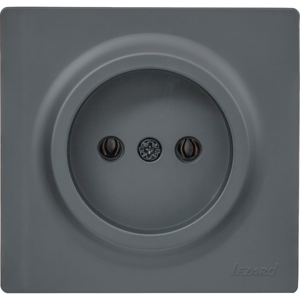 Изображение товара Розетка Lezard LETO б/з ПБТ графит 752-3400-121B - надежная силовая розетка