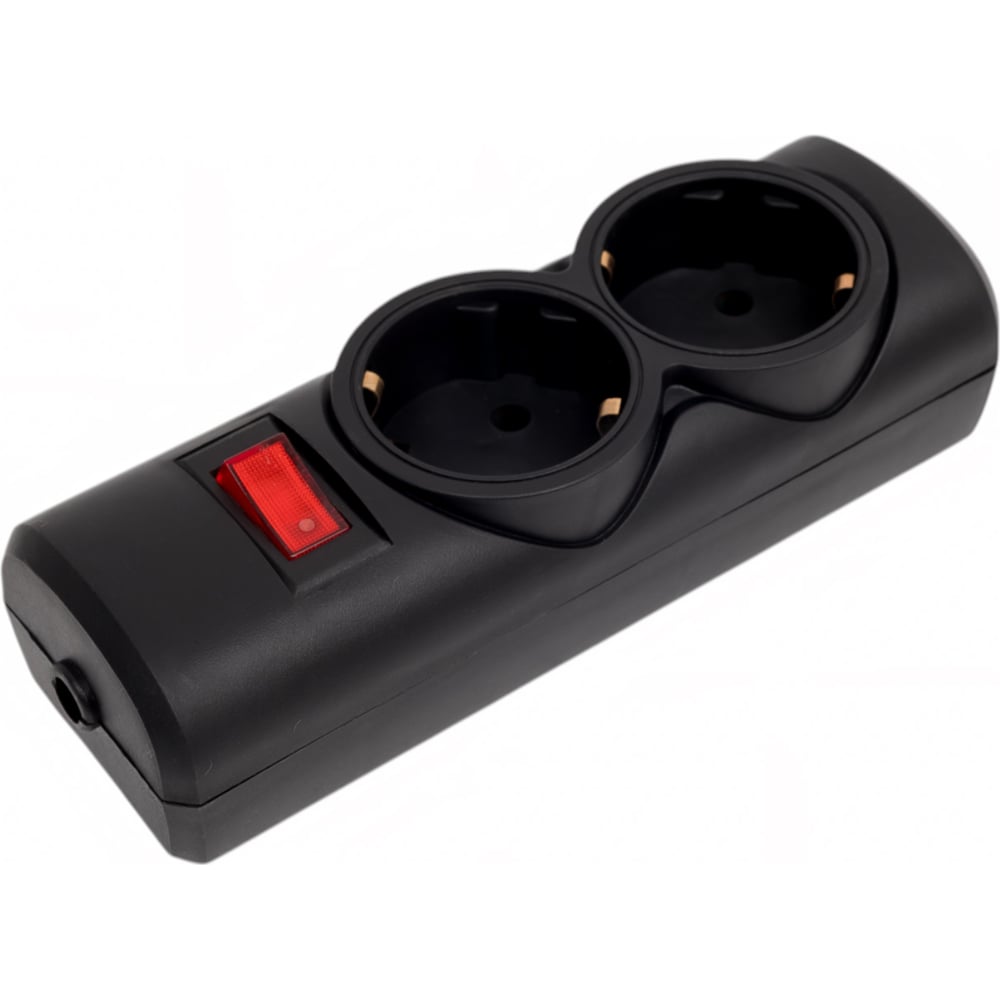 Изображение товара Сетевая колодка PROGIX 2 розетки, бытовая, черная, модель PRO7