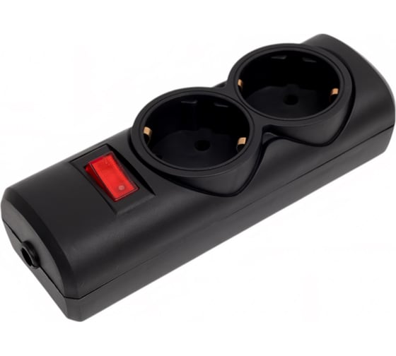 Изображение товара Сетевая колодка PROGIX 2 розетки, с/3, чёрная PRO7