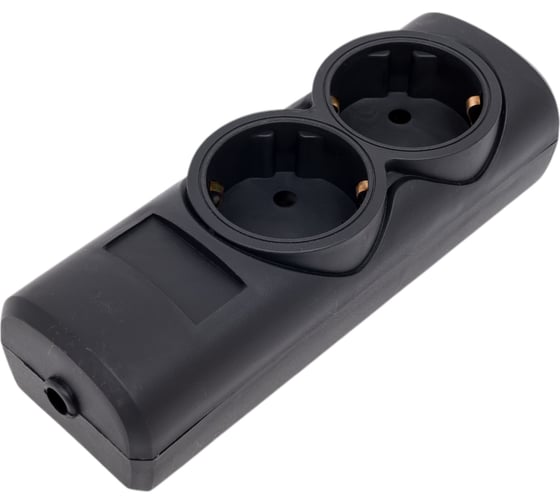 Изображение товара Сетевая колодка PROGIX 2 розетки, с/3, чёрная SK2GXB