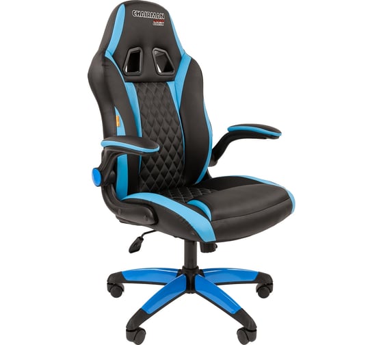 Изображение товара Игровое кресло CHAIRMAN game 15 экопремиум черный/голубой н.п. 00-07069669