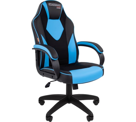 Изображение товара Игровое кресло CHAIRMAN game 16 экопремиум черный/голубой 00-07024556