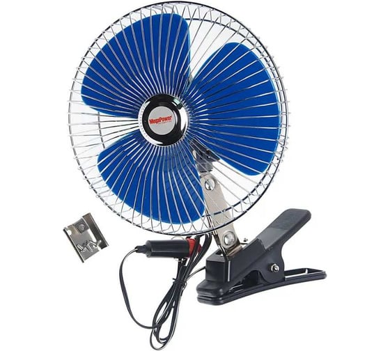 Изображение товара Вентилятор Megapower M-503C 21см 8 с решеткой металл на прищепке 12V Megapower M-503C-12 827018