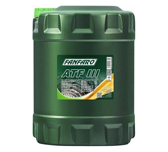 Изображение товара Синтетическое трансмиссионное масло Fanfaro ATF III D 10 л FF8603-10-E