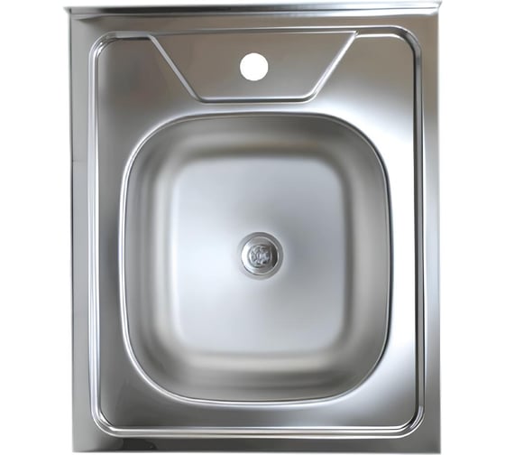 Изображение товара Накладная мойка Владикс нержавеющая сталь AISI 201, 500x600 мм, 0.4 мм, без сифона, 1 1/2" V-204 023-5439