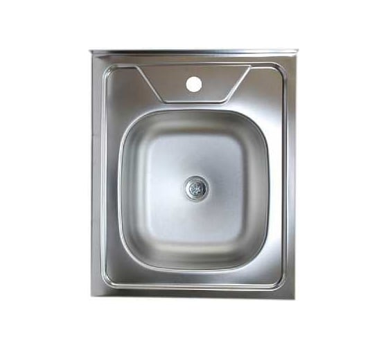 Изображение товара Накладная мойка Владикс нержавеющая сталь AISI 430, 500x600 мм, 0.4 мм, без сифона, 1 1/2" V-404 023-3332