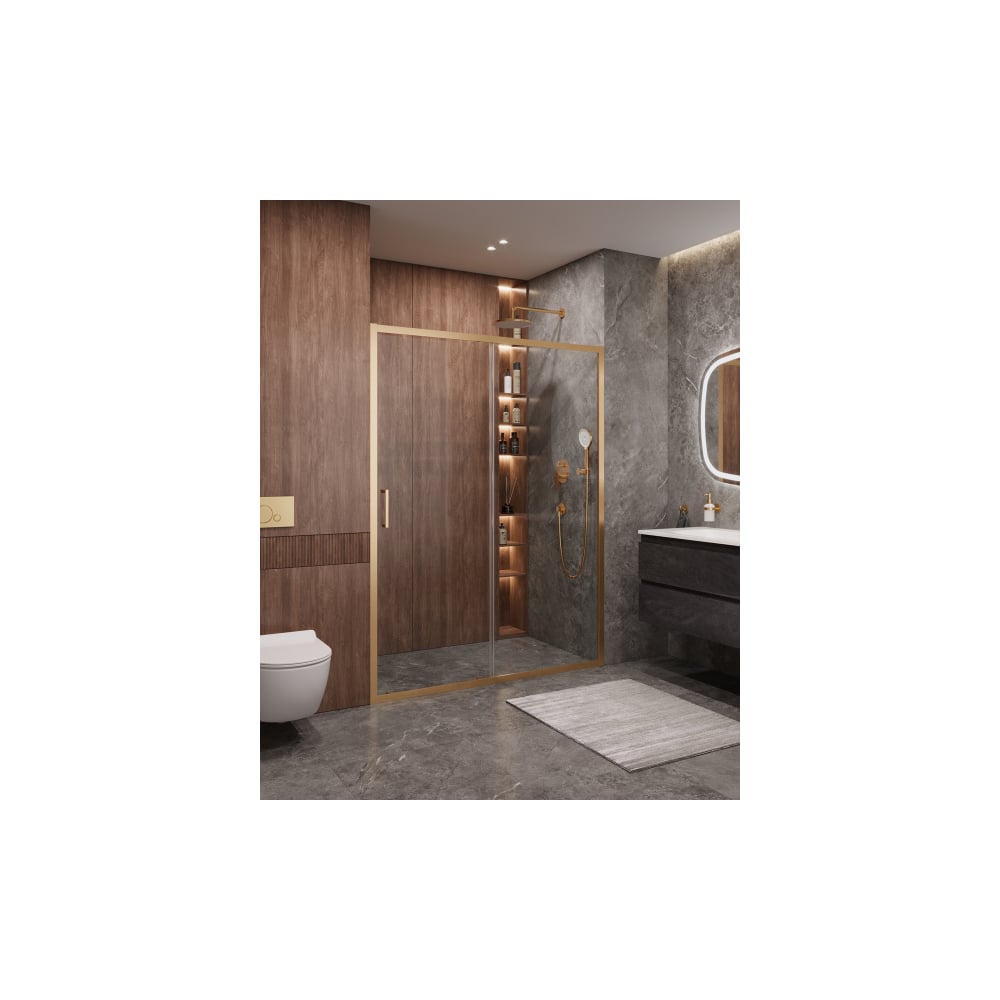 Изображение товара Душевая дверь Cezares MOLVENO-BF-1-150-C-BORO-IV, стекло, алюминий, раздвижная