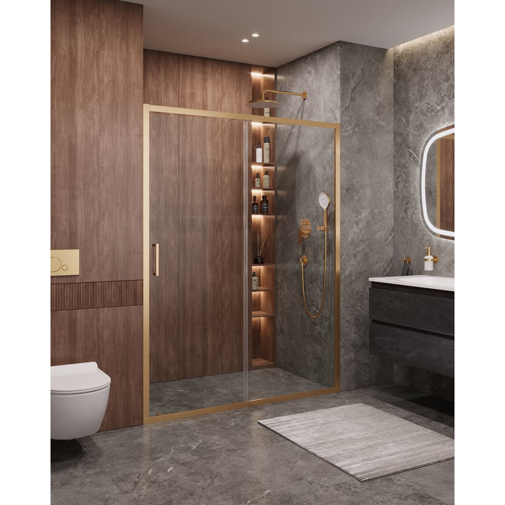 Изображение товара Душевая дверь Cezares MOLVENO-BF-1-140-C-BORO-IV раздвижная из стекла