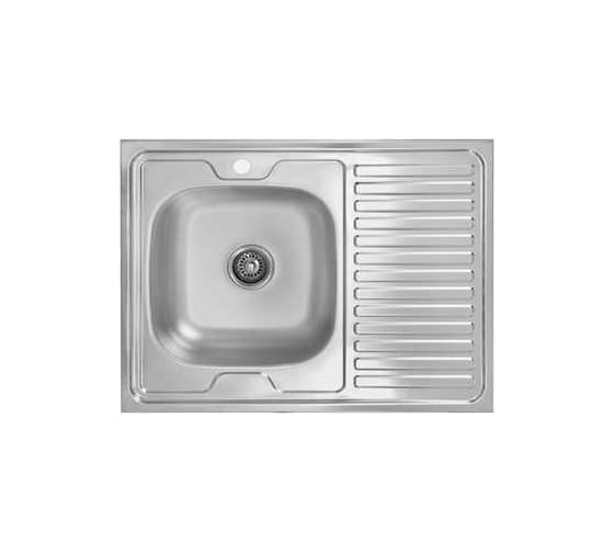 Изображение товара Накладная мойка Владикс нержавеющая сталь AISI 430, 800x600 мм, 0.4 мм, левая, без сифона, 1 1/2" V-401 023-3336