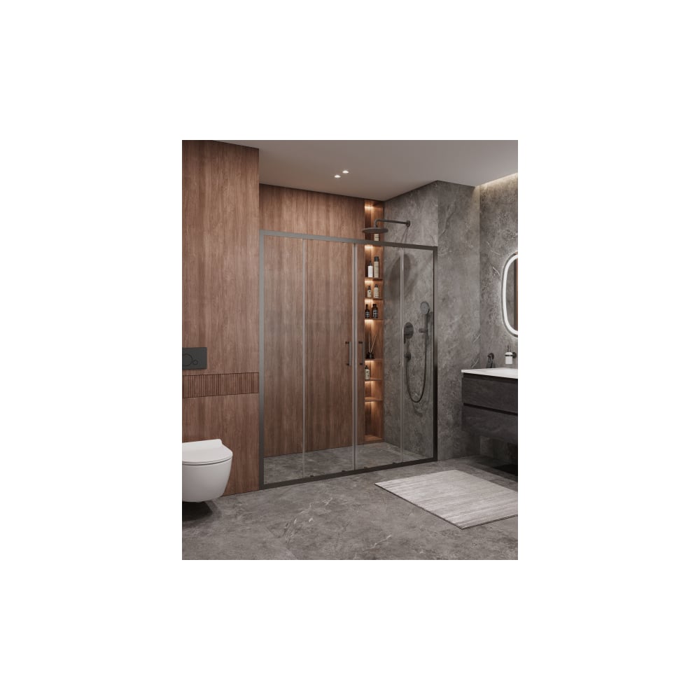 Изображение товара Душевая дверь Cezares MOLVENO-BF-2-170-C-GM-IV раздвижная 1700 мм