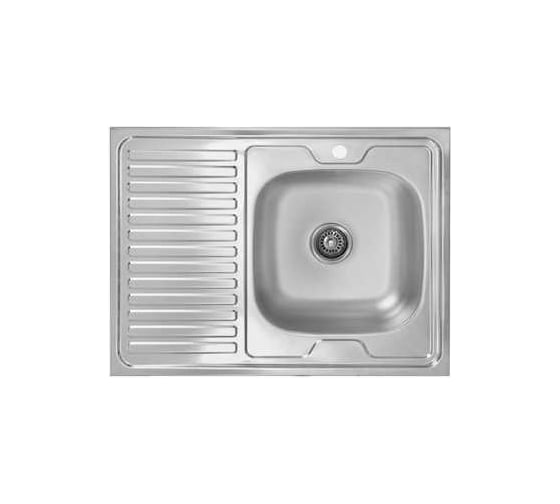 Изображение товара Накладная мойка Владикс нержавеющая сталь AISI 430, 800x600 мм, 0.6 мм, правая, без сифона, 1 1/2" L-401 023-5455