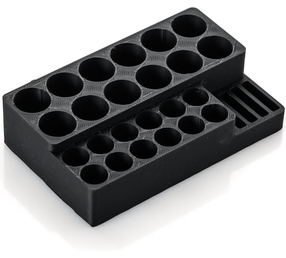 Изображение товара Органайзер бокс для батареек и аккумуляторов Saros Polymer 12шт AA, 12шт ААА, 4шт CR2032, L, цвет Черный , 92004