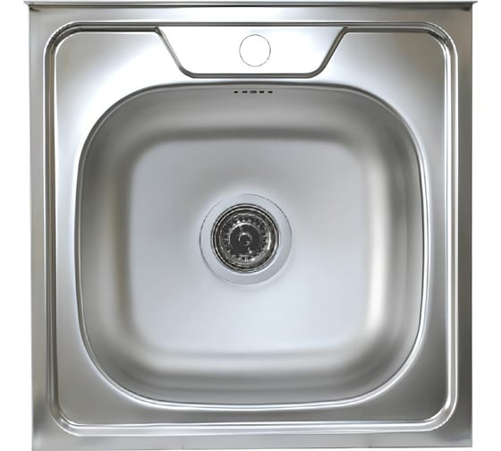 Изображение товара Накладная мойка Владикс нержавеющая сталь AISI 430, 500x500 мм, 0.4 мм, без сифона, 1 1/2" V-406 023-3331
