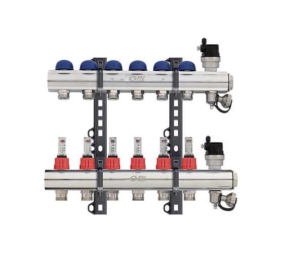 Изображение товара Коллекторная группа FIV 1-10 выходов F.I.V. (Италия) с расходомерами (межосевое 20, 21см универс.) 9878R010