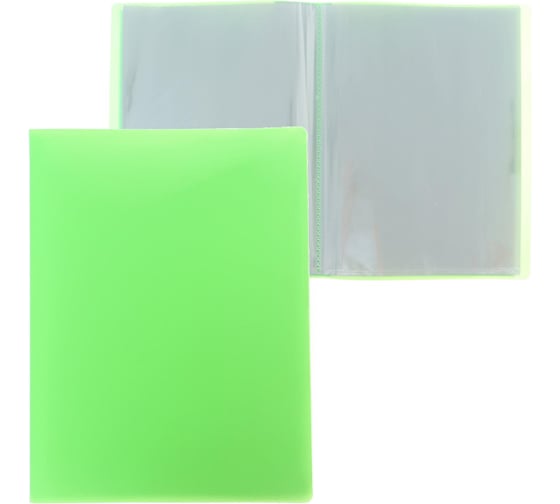 Изображение товара Папка Calligrata 20 прозрачных вкладышей A4 500 мкм салатовый неон 6580780