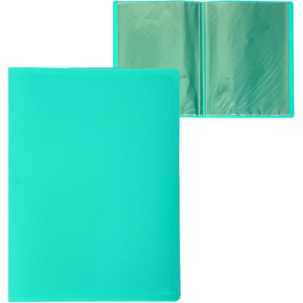 Изображение товара Папка Calligrata 20 прозрачных вкладышей A4 500 мкм зеленый ледяной