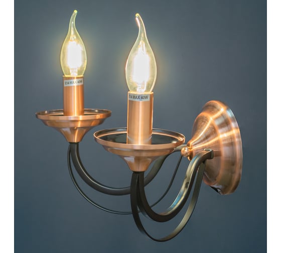 Изображение товара Бра РОСТОК MDB030210/2W RB+BK черный 2x40W E14 h205, SHGN22 988024926