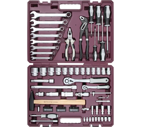 Изображение товара Набор инструмента универсальный Thorvik TS077 1/4, 1/2DR, 77 предметов 054005