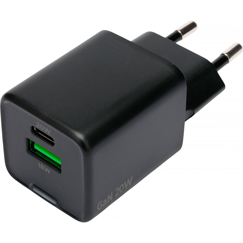 Изображение товара Зарядное устройство Cablexpert 20Вт GaN QC4.0 PD USB Type-C и USB адаптер