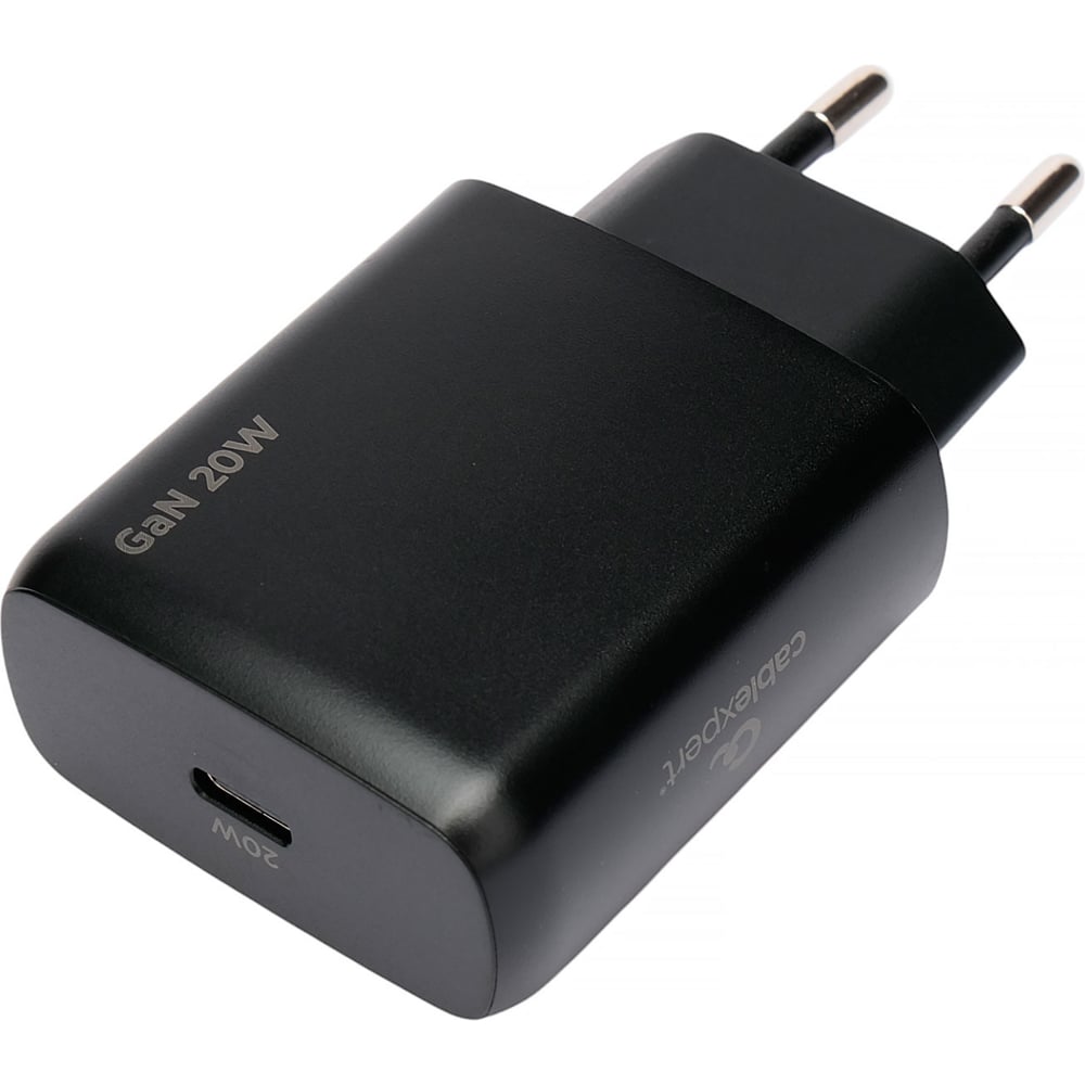 Изображение товара Зарядное устройство Cablexpert 20Вт GaN, Type-C, быстрая зарядка QC4.0/PD, черное
