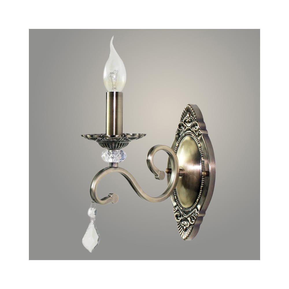 Изображение товара Бра РОСТОК N1208/1W AB бронза/хрусталь 40W E27