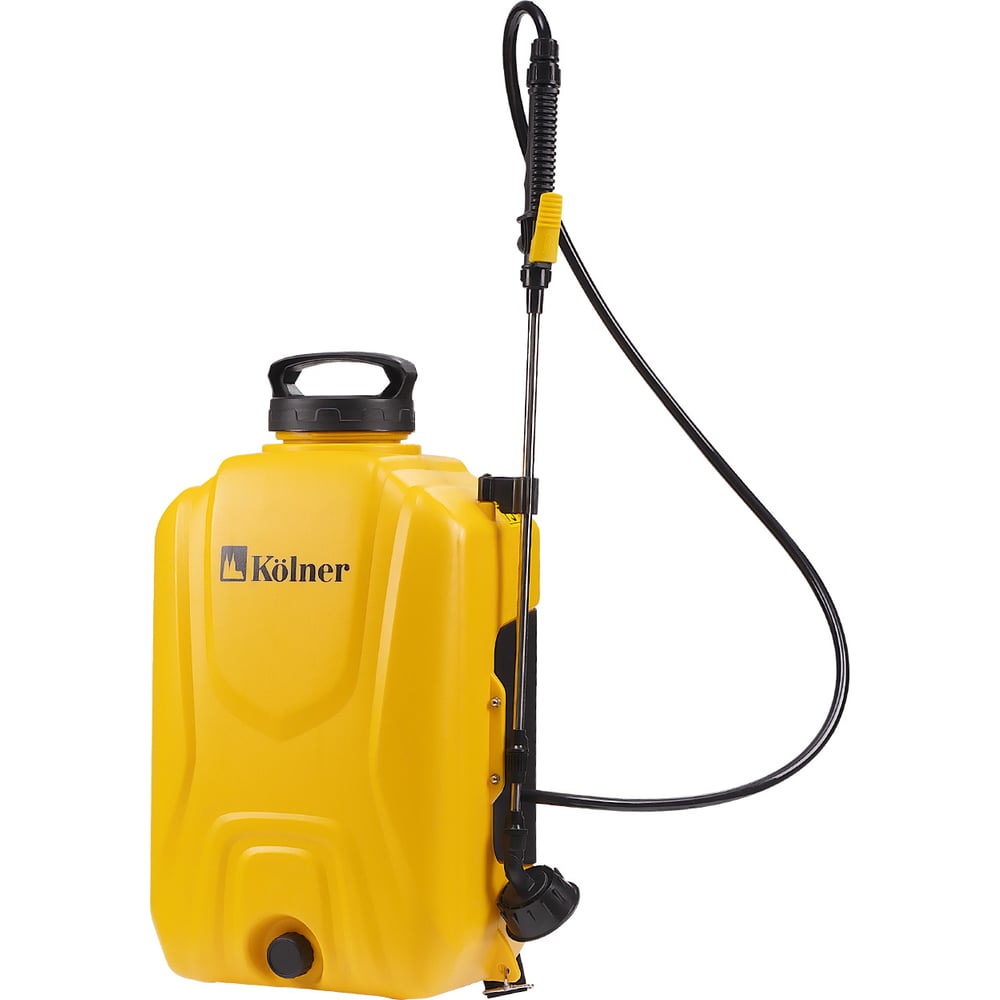 Изображение товара Опрыскиватель аккумуляторный Kolner 18V UNI-M, объем 16л, KSC 18-16L, производительность 3,6 л/мин, давление 1,6 атм без АКБ и ЗУ, распылитель, насадка 3шт, ремень 8060700216