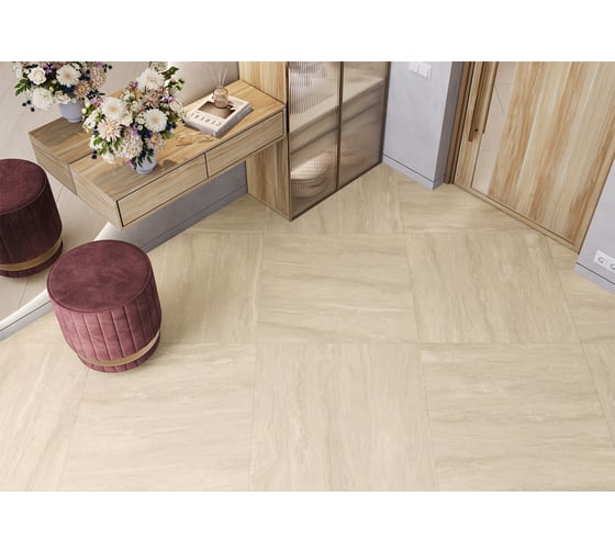 Изображение товара Глазурованный керамогранит LCM Tivoli Romano 80x80 см 1,92 м2 3 шт в уп матовый цвет бежевый 8080TIV11M