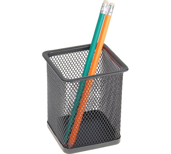 Изображение товара Квадратный стакан для пишущих принадлежностей Calligrata сетка металл черный 548707