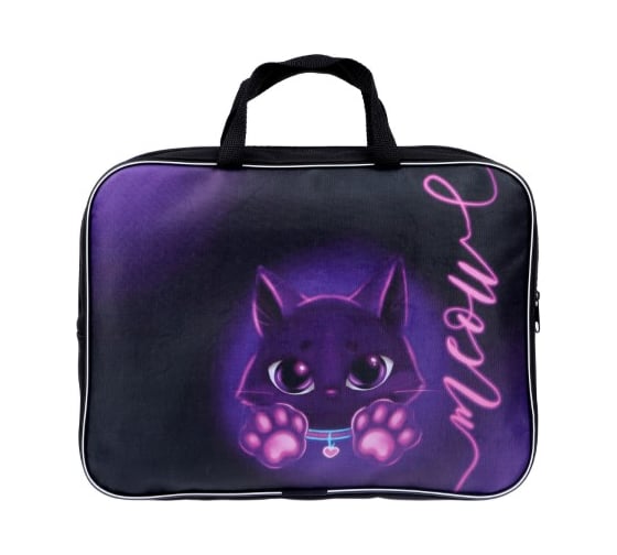 Изображение товара Папка Calligrata Котик для девочек с ручками текстиль А4 70 мм 350x270 мм 6342360