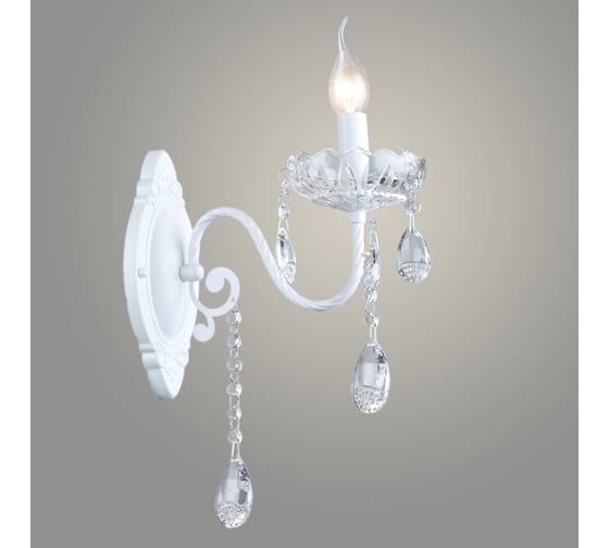 Изображение товара Бра РОСТОК NH5505/1W WT белый/хрусталь 1x60W E14 h430, QH23 988372704