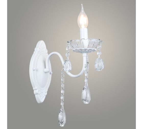 Изображение товара Бра РОСТОК NH5909/1W WT белый/хрусталь 1x40W E14 h410, QH23 988367895