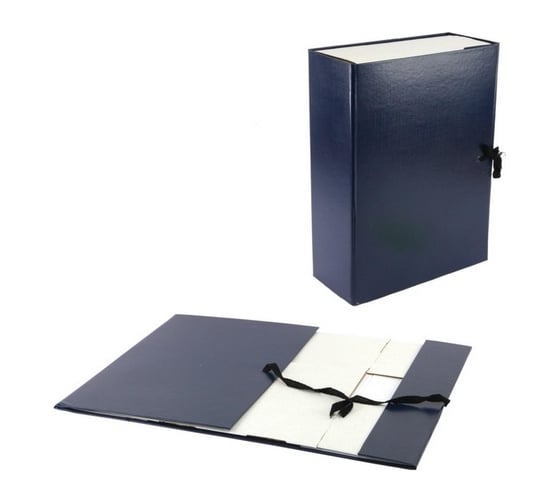 Изображение товара Архивный короб Calligrata А4, 100 мм, складывающийся, бумвинил, синий 5420974