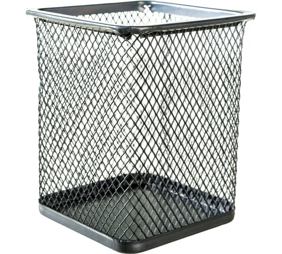 Изображение товара Квадратный стакан для пишущих принадлежностей Calligrata сетка металл серый 548708