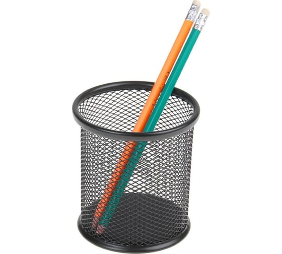 Изображение товара Круглый стакан для пишущих принадлежностей Calligrata сетка металл черный 548706