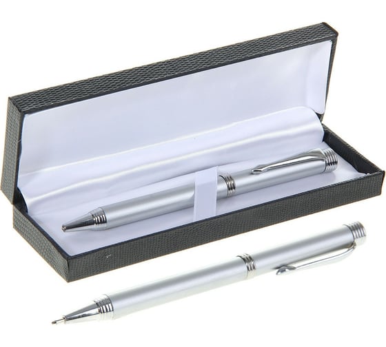 Изображение товара Поворотная шариковая подарочная ручка Calligrata Директор в пластиковом футляре, корпус серебристый 131994