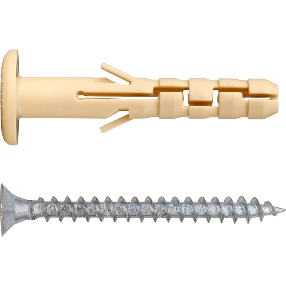 Изображение товара Дюбель EUROPARTNER с фланцем для сквозного монтажа нейлоновый 6х40мм комплект 40 шт.