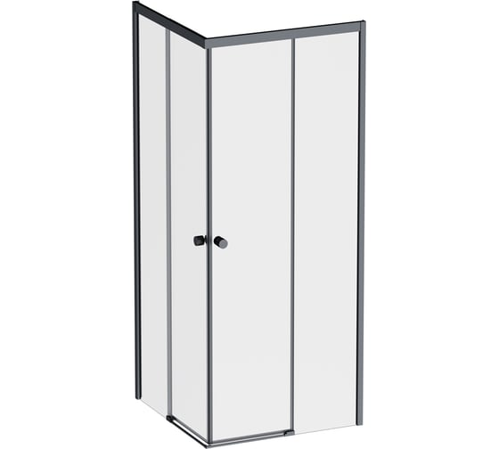 Изображение товара Душевое ограждение AM.PM X-joy квадратное, раздвижные двери 80x80 черный матовый, стекло прозрачное W94G-403-8080-BT1K