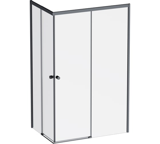 Изображение товара Душевое ограждение AM.PM X-joy прямоугольное, раздвижные двери 120x80 черный матовый, стекло прозрачное W94G-403-120280-BT1K